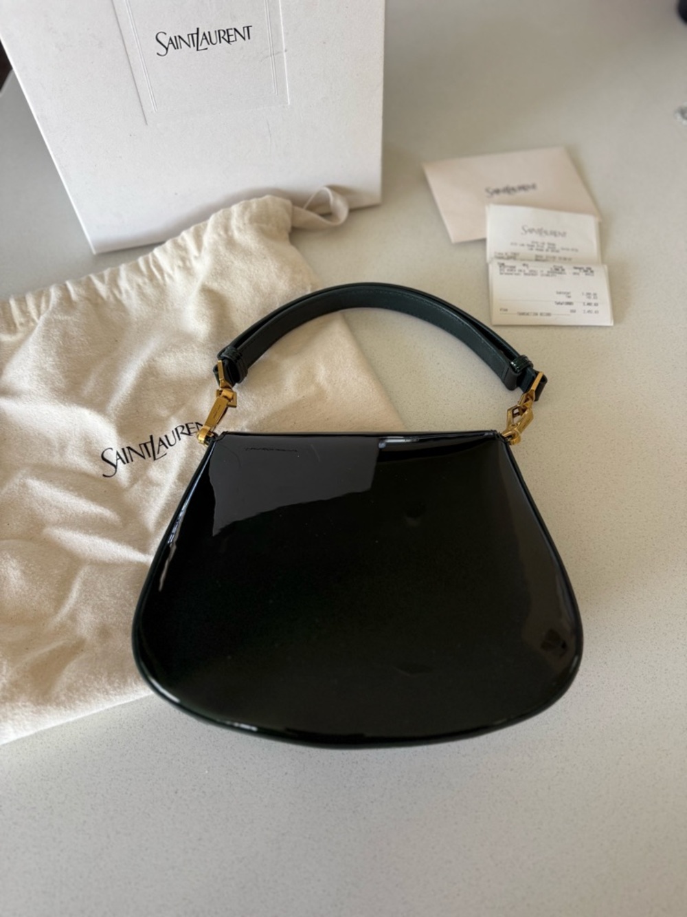 Saint Laurent Dark Green Patent Leather Top Handle Bag - Picture 4 of 6
